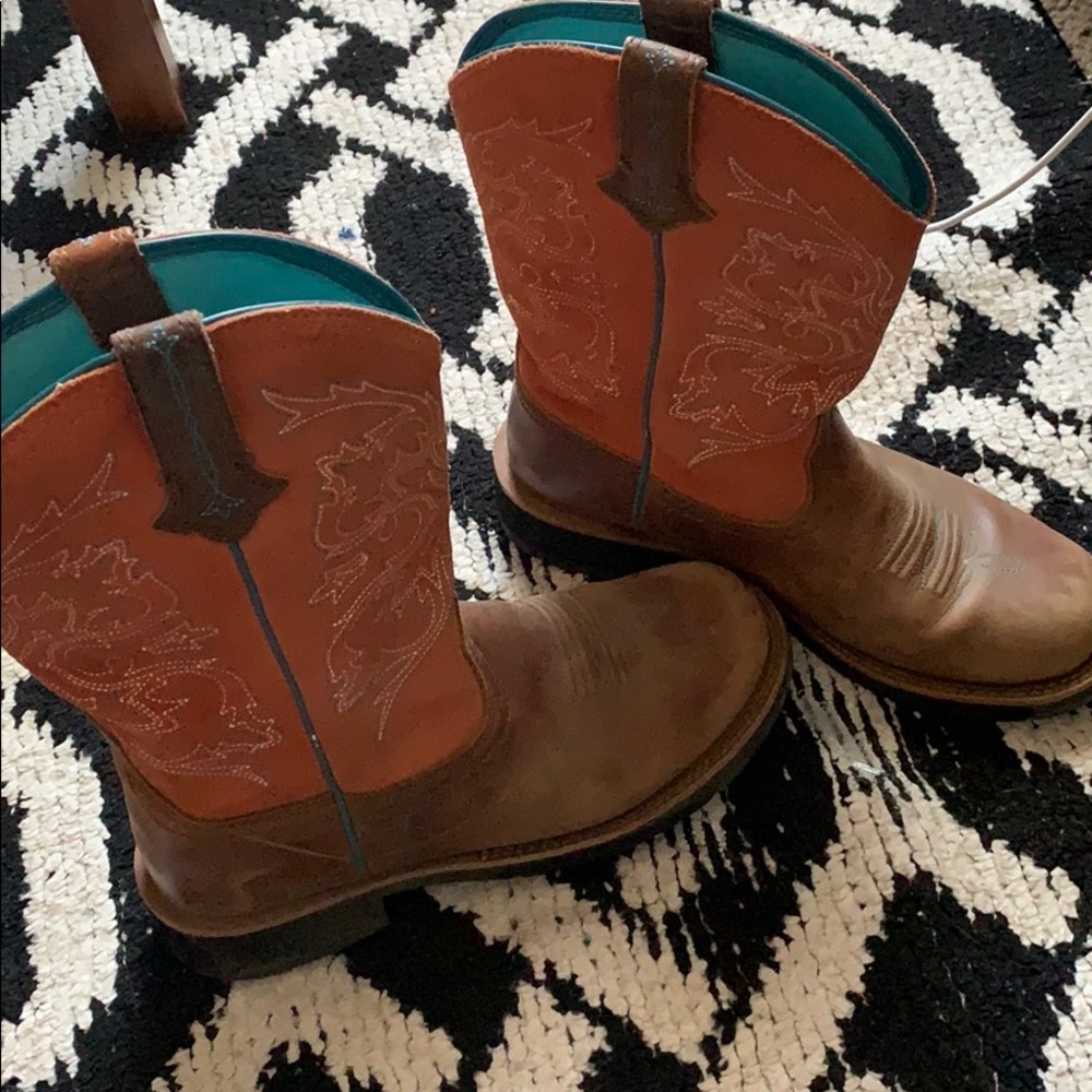 Orange detailed Ariat boots